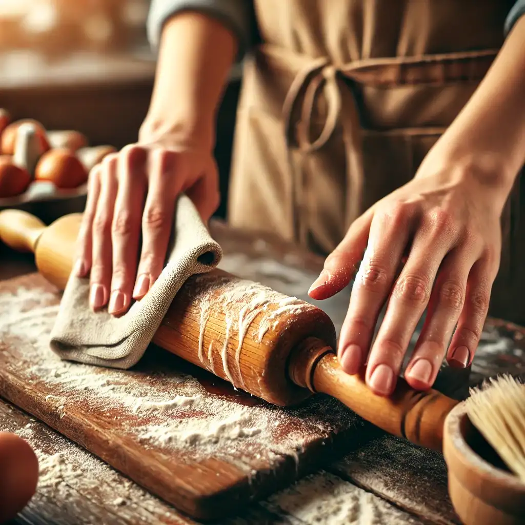 Cómo limpiar el rodillo de madera de restos de masa