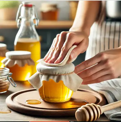 Cómo limpiar las tapas de los frascos de miel